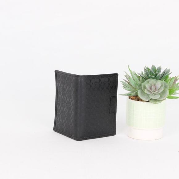 Coach Signature Canvas Men Black Wallet - Picture 4 of 5